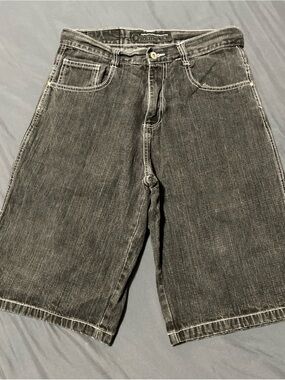 South Pole Black Washed Denim Jean Shorts